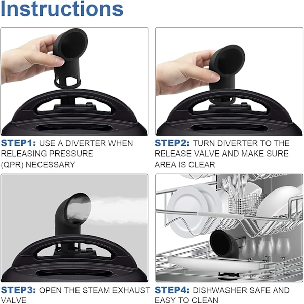 Silikon Ångavledare, Instant Pot/Crock Pot/Tryckkokare Tillbehör för Silikon Tryckkokare, Kök/Husbil Gadget