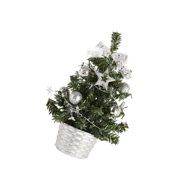 1/2 Bedårende Juletre med Julekulespyd Hjemmedekorasjon Sølv 20cm Sølv 20cm Silver 20cm 1 Set