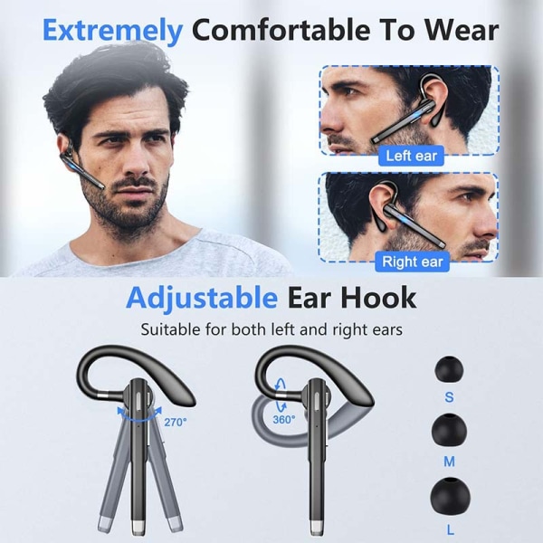 Bluetooth-headset, enkelt øre trådløst headset