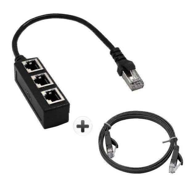 Rj45 Ethernet-kabelsplitter Nettverksadapter Ethernet-splitter