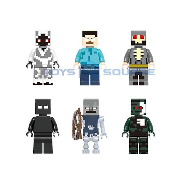 Herobrine Ghast Wither Steve med My World Actionfigurer Modellbyggstenar Klossar Set Presenter Leksaker för Barn B set