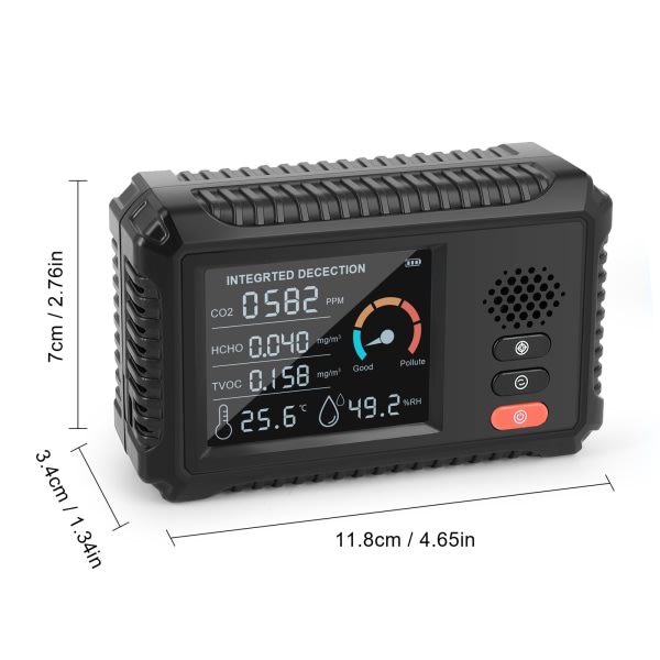 Luftkvalitetsmonitor - Multifunktionell PM2.5/PM10 luftgasdetektor - Luftkvalitetsdetektor för kontor i hemmet