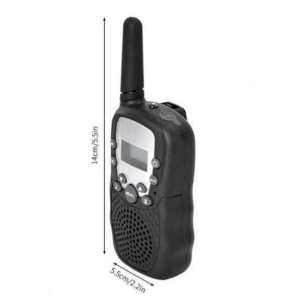 CEN Mini Walkie Talkie Langdistanse 5 Miles med VOX Scan Svart