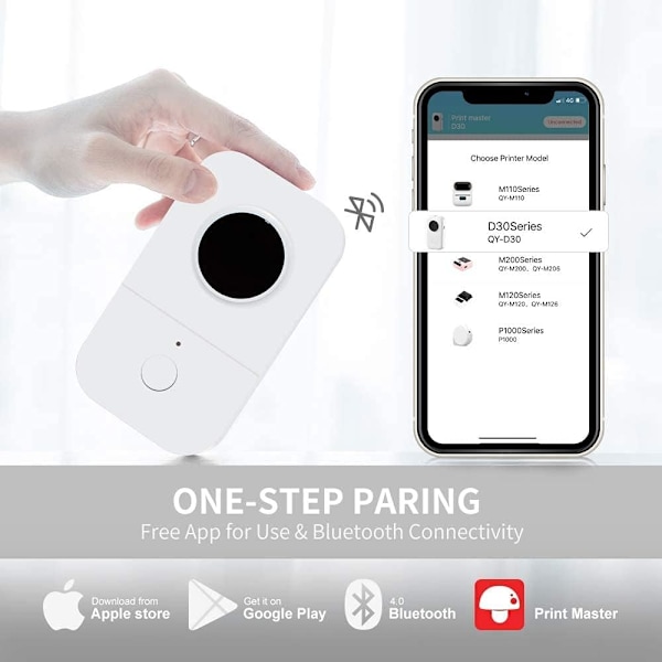 Kannettava Bluetooth-langaton pieni lämpötarratulostin, älykäs mobiili taskukokoinen tarratulostin, yhteensopiva iOS- ja Android-laitteiden kanssa