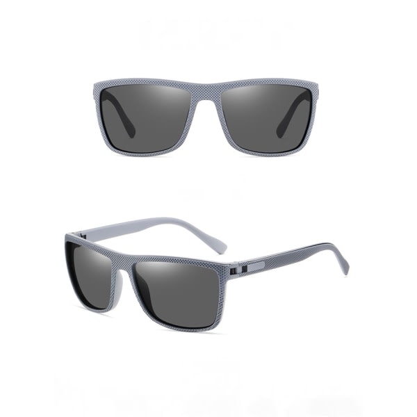 Ett par fyrkantiga solglasögon för herr körglasögon HD polarisator vårmodell (bomb svart och grå C1)