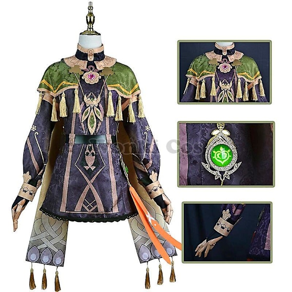 Genshin Impact Sumeru Collei Cosplay-asu Peruukki Vihreä hius Genshin Collei Asut Täysi setti Cosplay XXXL