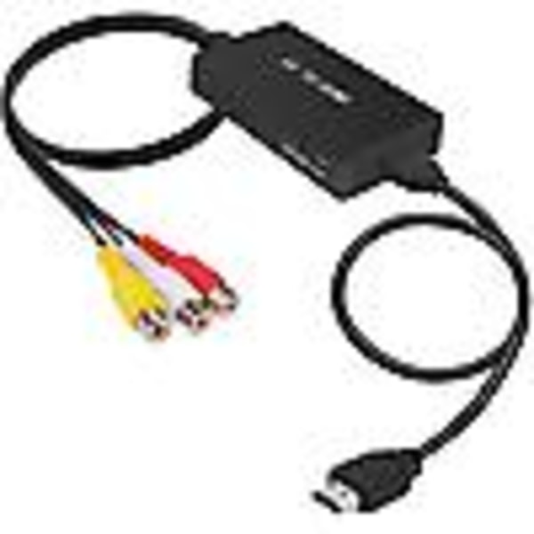 RCA till HDMI-omvandlare, komposit till HDMI-adapter stödjer 1080p PAL/NTSC