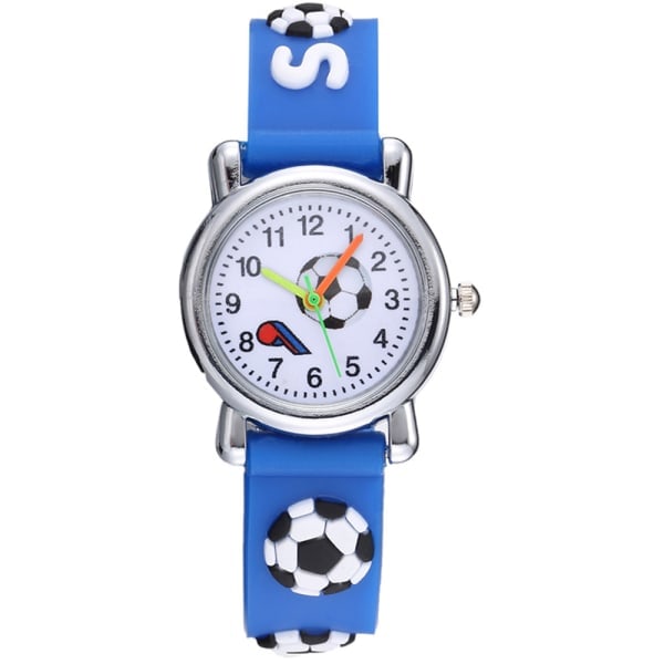 Barnklocka Superman Spiderman Superhjälte Quartz Klocka Fotboll Blå Football blue