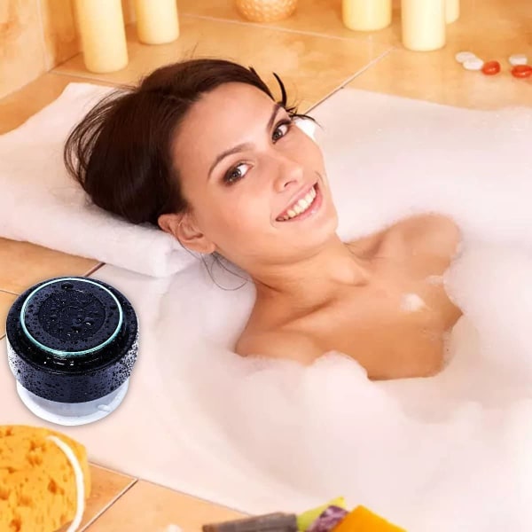 Bluetooth duschhögtalare, bärbar, vattentät, med radio FM