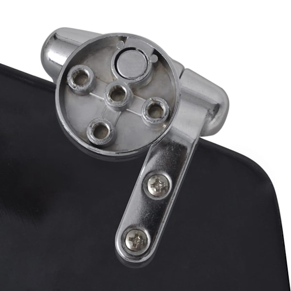vidaXL Toalettlock med Soft Close MDF Svart Black Black