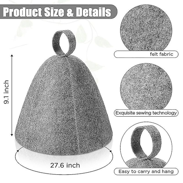 6 stk. Filt Sauna Hatte, Badehætte, Hovedbeklædning, Absorberende Sauna Hat til Sauna, Brusebad, Badeværelse, Damp Sauna A 6pcs