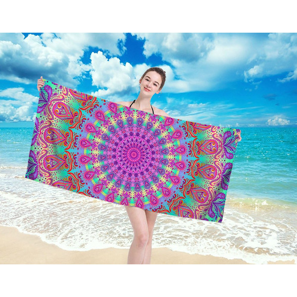 Microfiber Sand Free Beach Towel Blanket - Quick Dry Super Absorbent Lightweight Thin Towel (Dark)