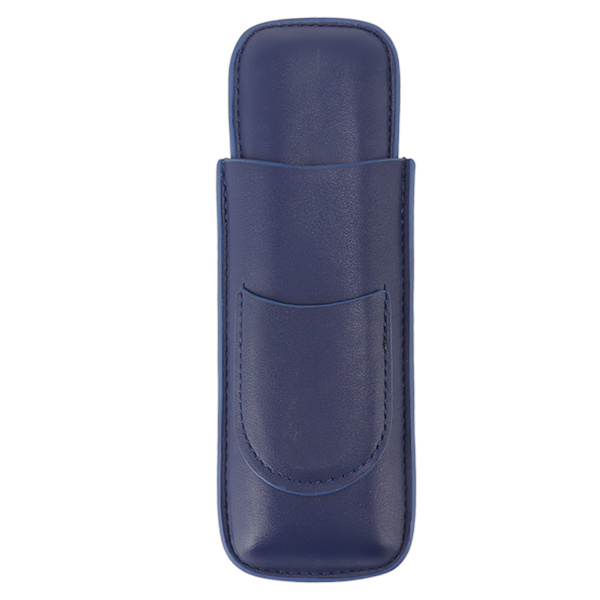 Cigar Etui Elegant Vintage Håndlavet Slank Bærbar 2 Fingre Cigarholder til Rejsefest Forretning Blå