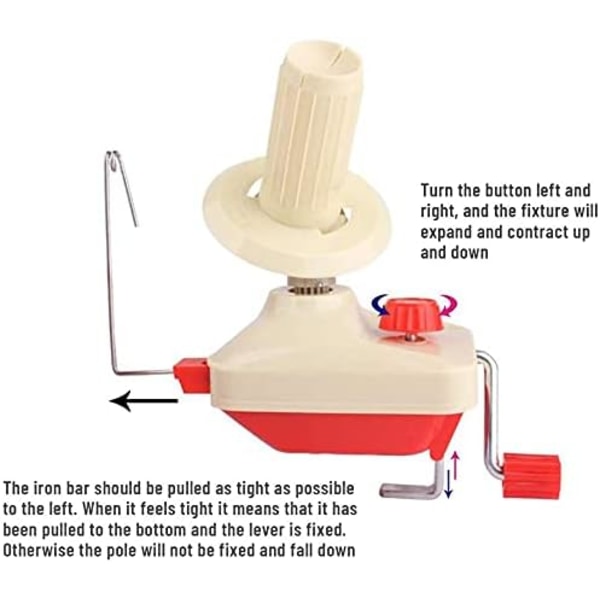 Garnvinde, strikkegarnkulevinde, nåleholder for strikkeull, Swift bordplate manuell vinde, 180x135x100 mm