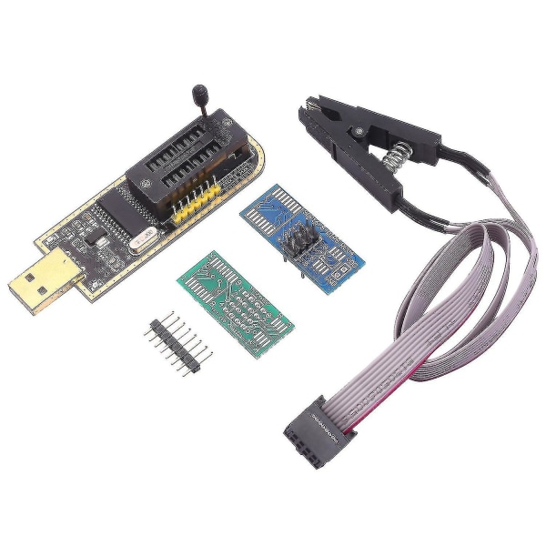 Ch341a USB programmerare Eeprom Bios Flasher Programmerbara logiska kretsar med Sop8 Flash Clip Lämplig Kompatibel med 24/25 Series Chip
