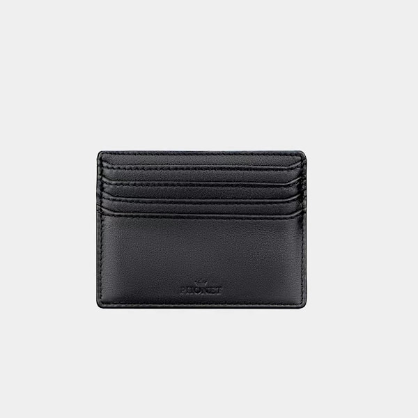 Phonet äkta läder kortfodral 105*80 mm Svart Black one size