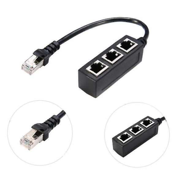 Rj45 Ethernet-kabelsplitter Nettverksadapter Ethernet-splitter