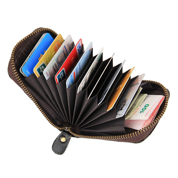 INF RFID-kortpung i ægte læder Sort Black one size
