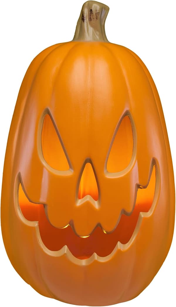 Batteridrevet LED-lysende græskar (Jack-o'-Lantern) med timerfunktion, 25 cm