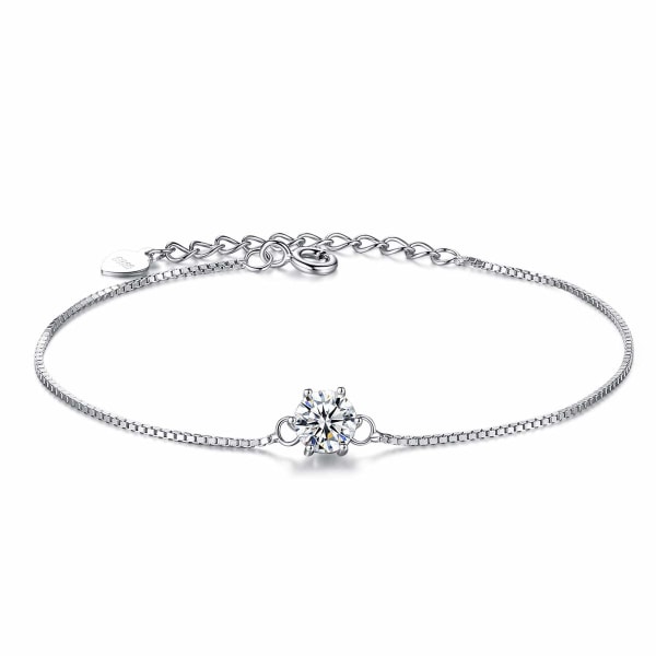 Women'S 925 Sterling Silver Cubic Zirconia Bracelet, 23 Cm S