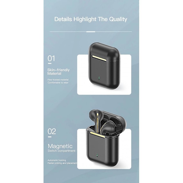 J18 TWS Bluetooth 5.0 Lataavat Kuulokkeet Langattomat Stereokuulokkeet Vedenpitävät Kuulokkeet Mikrofonilla IOS/:lle|{GKS}