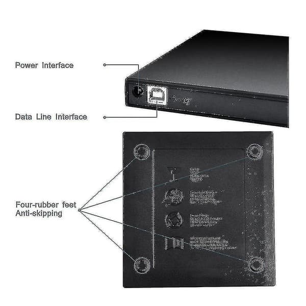 USB 2.0 Ekstern CD/DVD-afspiller Sort[mo]