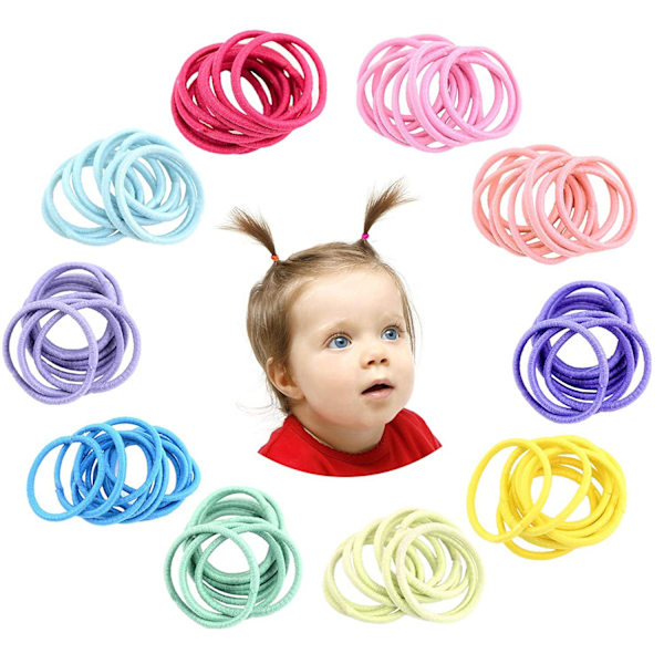 200 stycken små hårsnoddar, 2,5 cm flerfärgade hårband Lila