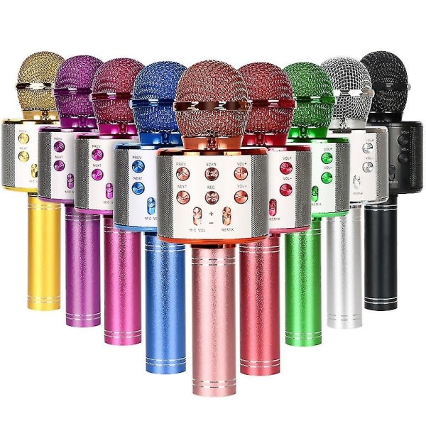 Ws858 Bärbar Bluetooth Karaoke Mikrofon Trådlös Professionell Högtalare Hem Ktv Handhållen Mikrofon Blue