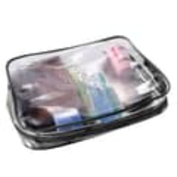 Transparent makeup taske, 3-pak