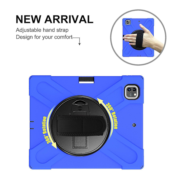 Pencil Case til iPad Pro 12.9 tommer med Håndrem, Justerbart Stativ, Kamerabeskyttelse
