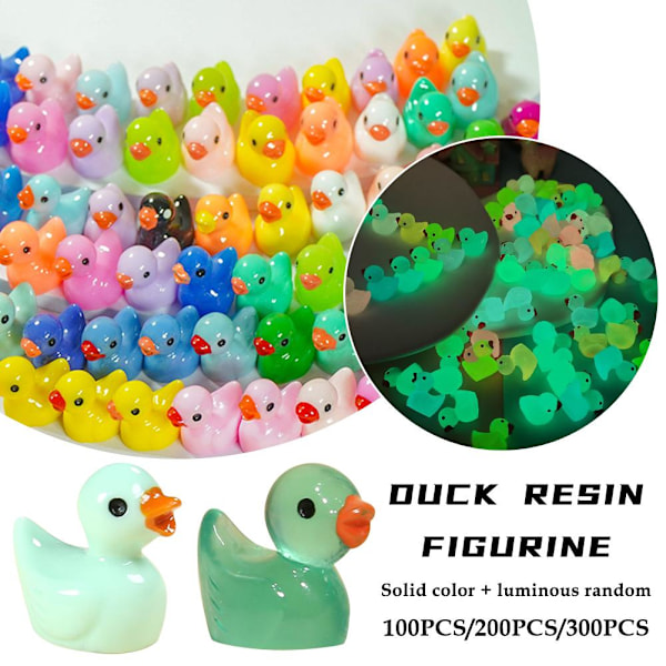 100-300 stk. Mini Resin Ænder, Miniature Figurer til Eventyrhaver RandomS 100