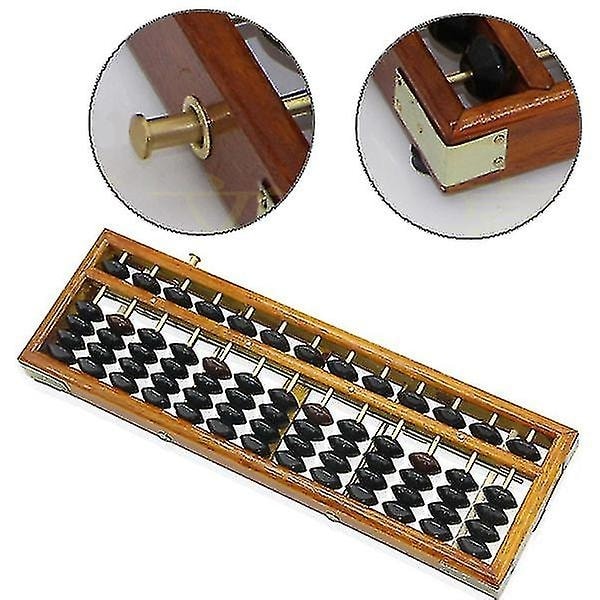 Tre-kule Abacus i Vintage Math Profesjonell Abacus for Voksne Barn med Guide Manual og Reset-knapp - Perfekt