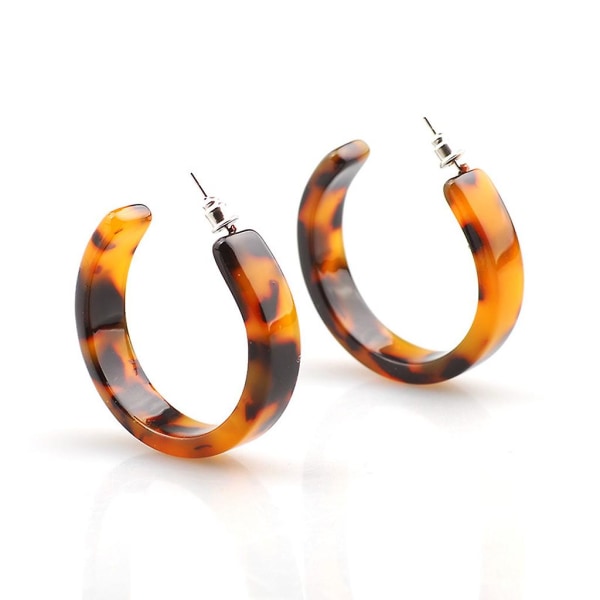 Acrylic Marbled Earring Leopard Round Hoop Earrings Women Tortoise Shell Jewelry