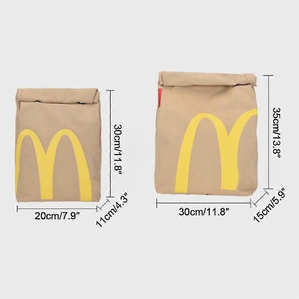 Realistisk McDonalds Ryggsäck/Axelväska - Stor Kapacitet Snabbmatsgåva Ficka Axelväska Backpack