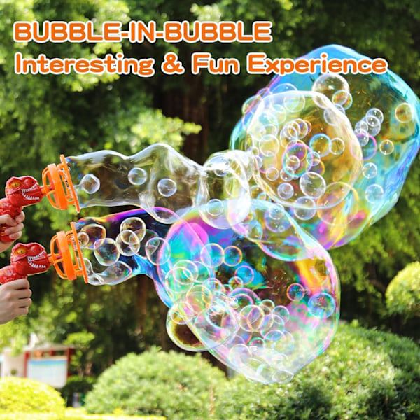 Bubbelpistol Bubbelmaskin Dinosaurie Bubbelblåsare Leksak för Barn och Småbarn EDIT