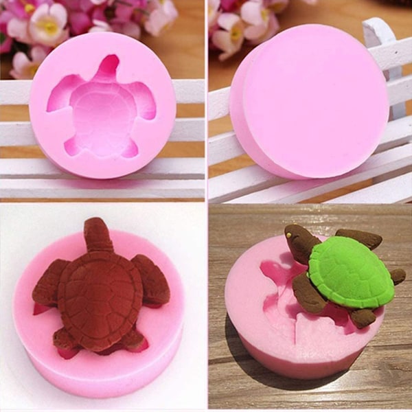 6 st Sköldpadda Silikonform Sköldpadda Godis Fondantform Chokladform för Desserter DIY Tårtdekoration Verktyg