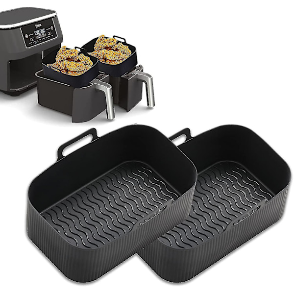 Silikonformar för Ninja Air Fryer, Dubbla Återanvändbara Air Fryer Silikonformar för Ninja Air Fryer Tillbehör, Airfryer Formar Airfryer Tillbehör