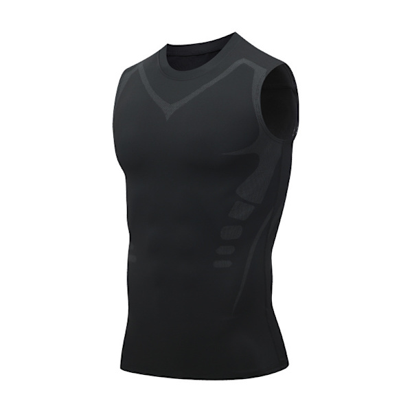 Ionic Shaping ærmeløs skjorte, vest i is-silke stof sort2 sort2 black2 S