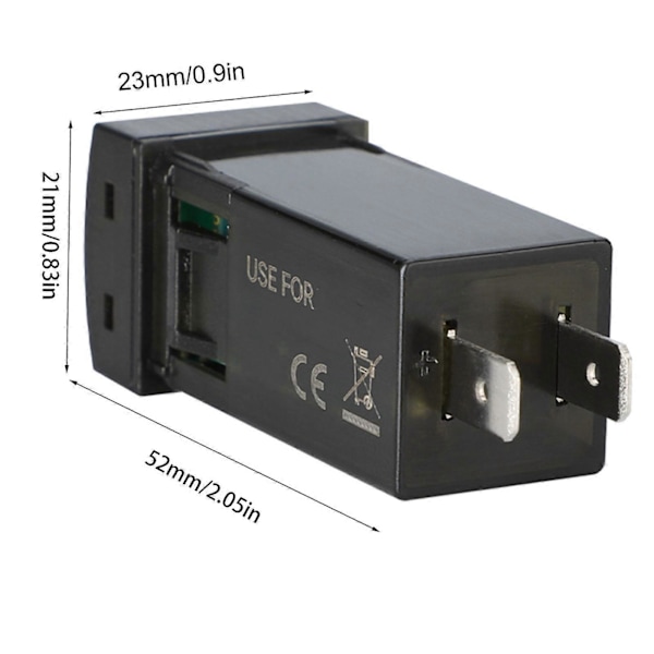 Effektiv opladningsadapter 12V/24V mobiltelefonoplader med understøttelse af PD30W Type C 18W USB-opladerstik til telefoner tablets blå
