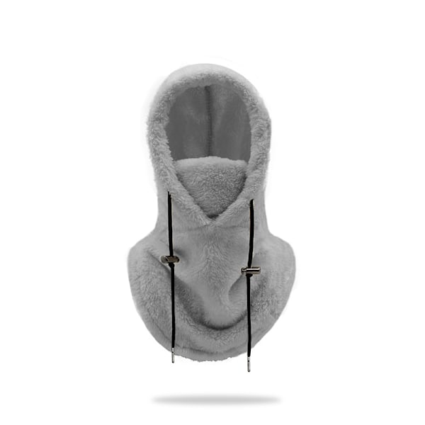 Sherpa Hætte Skimaske Vinter Balaclava Koldt Vejr Vindtæt Justerbar Varm Hætte Over Hat Hue Halstørklæde 54*33cm grey