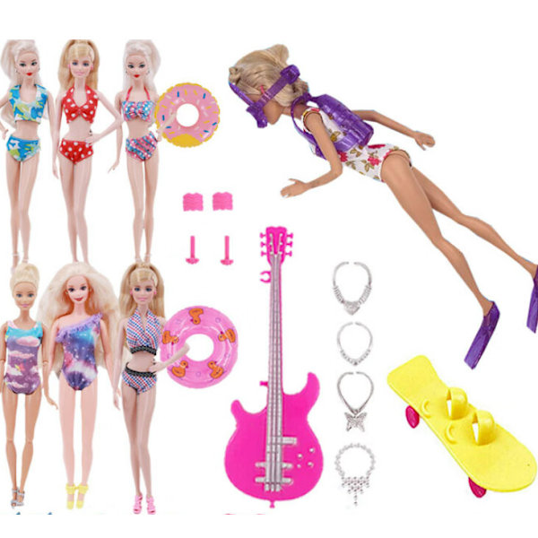 40 deler 27-29cm jente dukkeleker Barbie dukke klær leker tilbehør