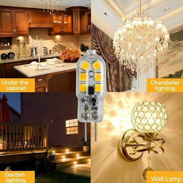 G4 LED-lampor 12V, 1W motsvarande 10W halogen, ej dimbara, 10-pack