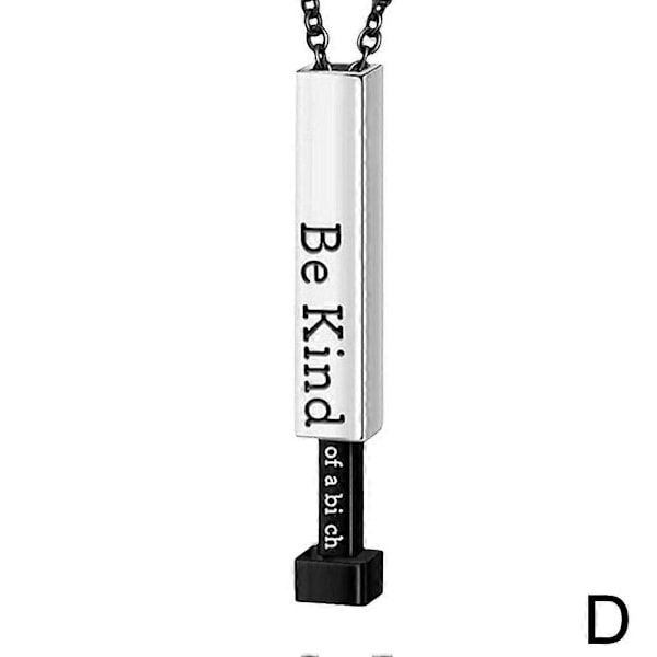 Be Kind of A Bitch Halsband - Rostfritt Stål Halsband med Dold Text Black