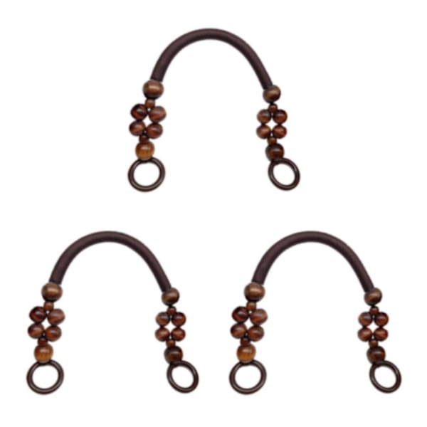 1/2/3 Træperle Taske Hank Taske Rem Håndtaske Hank Rem Rød Brun 48cm[GKS] Red Brown 48cm 2Set