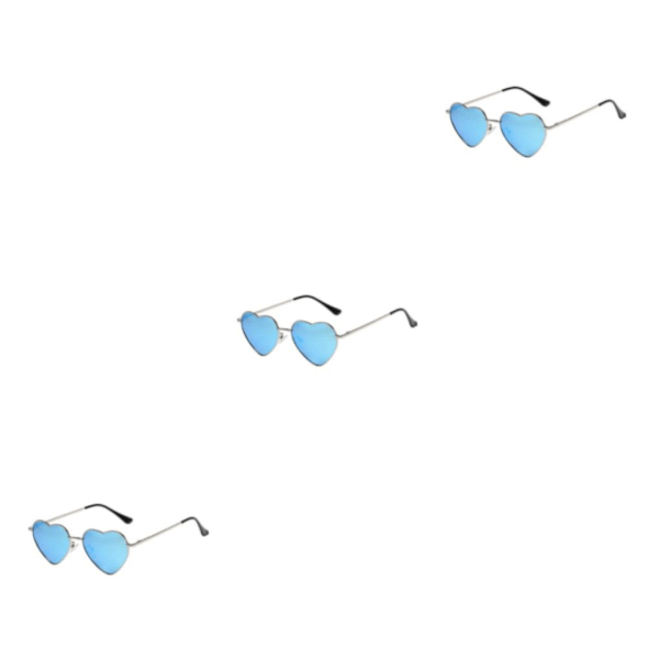 1/2/3/5 hjerteformet gullmetallramme og Tac-linse for stilig sølvramme himmelblå[GKS] silver frame skyblue 3Set