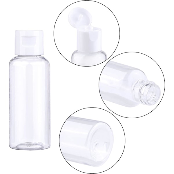 12 stk. Flip Cap Flaske Plast Kosmetikk Flaske Påfyllbar Flytende Beholder Reiseflaske Kosmetikk 50ml