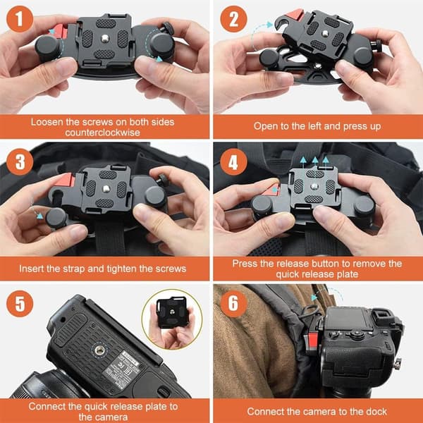 Kamerabælte Spænde Hurtigudløser Kamerabælte DSLR Kameramontering (Orange)