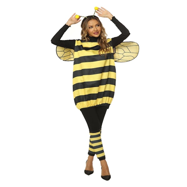 Voksen Børn Cosplay Kostumer Halloween Bi Ladybug Kostumer Gul Yellow XXL