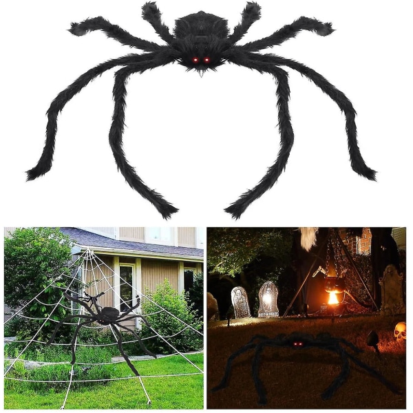 HHL Halloween Karvainen Hämähäkki Pehmo Hämähäkki Rekvisiitta Koriste Kummitustalolle