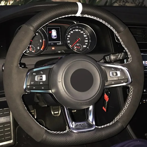(Style 11) Betræk Sort Ægte Læder Sveder til Volkswagen VW Golf 7 GTI Golf R MK7 VW Polo GTI Scirocco 2015 2016 Style 1